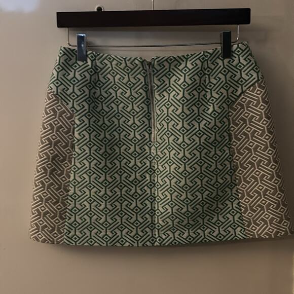 Topshop Geometric Print Textured Mini Skirt 8 Green/Gray Dopamine Mermaid  Retro - Picture 2 of 8